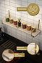 Hanah Home Estante de pared de madera maciza 60 cm Dorado y marrón